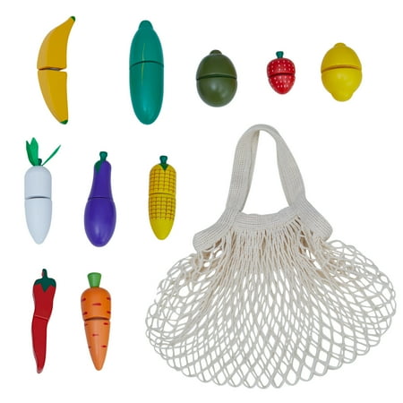 Little Chef Frankfurt Cuttable Wooden Play Food & Net Market Bag