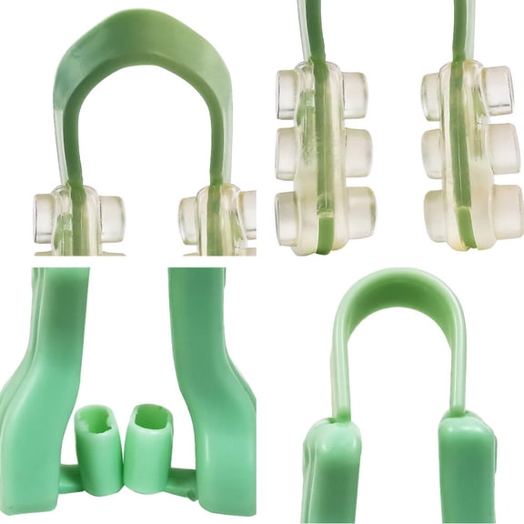 PAMINGONO 1Set Woman Nose Clips U-Type Nasal Splint Easy Wear Silica Gel Green