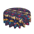 thumbnail image 2 of ZICANCN Round Table Cloths 60 Inch, Exotic Style Tribal Geometry Table Cover Waterproof Washable Outdoor Picnic Tablecloth, 2 of 8