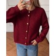 thumbnail image 3 of PRETTYGARDEN Women's Button up Chunky Knit Cardigan Sweaters Crew Neck, Long Sleeve, Oversized Sweaters, Relaxed Fit, Soft Cozy Casual Outerwear, Fall Outfits, Winter Fashion Clothing, 3 of 9