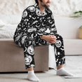 thumbnail image 6 of Halloween Costumes Mens Pajamas Set, white halloween pumpkin bat Halloween Pajamas Button Down Long Sleeve Loungewear Halloween Sleepwear Pjs sets for Men, 6 of 7