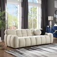 thumbnail image 2 of PORKISS Marshmallow Sofa Couch, 87.4" Length 35.83" Depth Boucle Sofas Loveseat, Up to 3 Seaters, Beige, 2 of 10