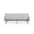 DHP Paxson Futon with USB Port, Convertible Sofa Bed, Light Gray Linen