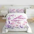 thumbnail image 2 of Castle Fairy Girls Cartoon Mushroom Twin Comforter Sets,Purple Flowers Bedding Set, 2 of 8