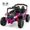 thumbnail image 1 of Honeyjoy 12V Kids Ride On Car Battery Powered Electric Remote Control LED Lights Music Rose Red, 1 of 10