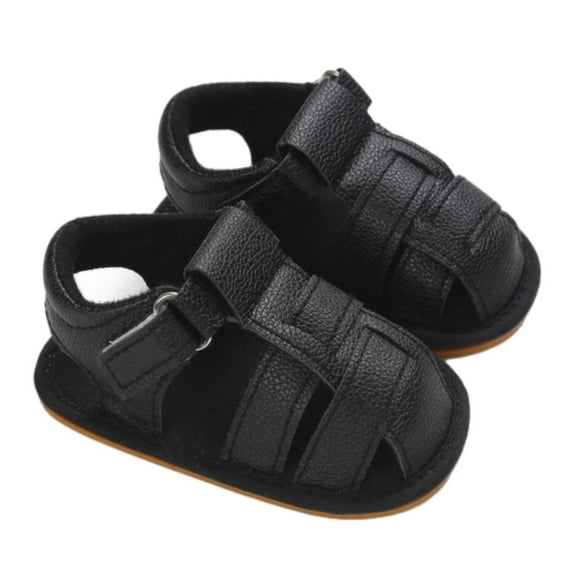 JSCDRPDWL Girls Black Sandals Toddler Boys Girls Mary Janes & Girls Closed Toe Anti-Slip Squeaky Rubber Sole Sandals-Baby Sandals for 0-12 Months Boys Size 6 Shoes