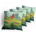 thumbnail image 5 of Ambesonne Landscape Throw Pillow Cover 4 Pack, Flower Scary Castle, 20", Red Green, 5 of 7