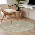 thumbnail image 4 of Small Round Rug 3Ft Washable Non-Slip, Green Brown Wildflowers Circle Area Rugs for Living Room Bedroom, Modern Floral Butterfly Plant Indoor Floor Mats Carpet Runner for Home Decor, 4 of 8