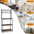 thumbnail image 5 of Ktaxon 67" 5-Tier Industrial Baker's Rack, Microwave Oven Stand, Free Standing Kitchen Island Utility Cart Storage Shelf Organizer with 10 Hooks, Rustic Brown Finish, 5 of 11