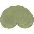 thumbnail image 1 of Lot de 6 Sets de Table Rond Vert Ensemble de Table Coton Tressé Lavable Napperon de Noël Sets de Table Résistants à la Chaleur, pour la Fête du Mariage, 1 of 5