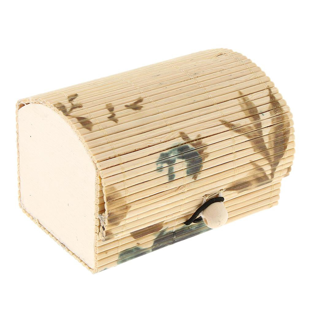 Home Organizer Jewelry Beads Boxes Bamboo Storage Box Wooden Trinket Storage 