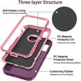 thumbnail image 4 of iPhone Xs Max} Max Heavy Duty Case {Shock Proof Case with 3 Layer Rubber, Shatter Resistant, [Tough Armour] Rugged Case Compatible for iPhone Xs Purple, 4 of 7