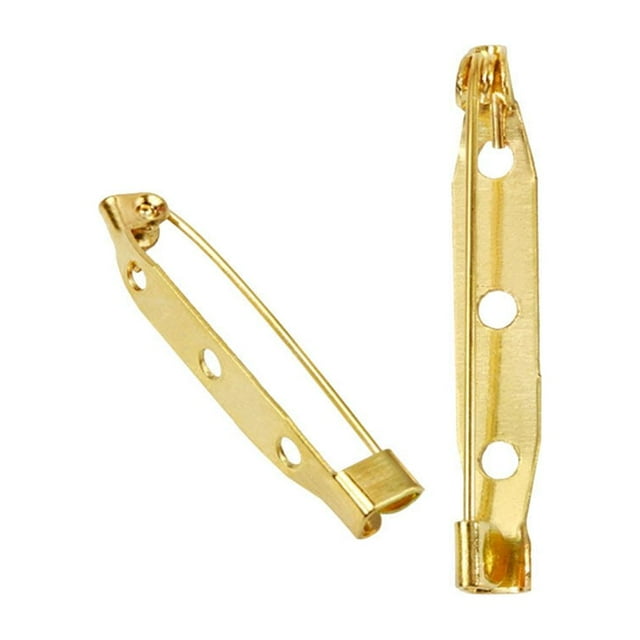 MasteelfCA 200pcs 3.5cm Golden Brooch Pin Bar Clasp Brooch Safety for Craft Jewelry DIY Making