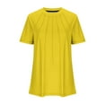 thumbnail image 4 of ZyeKqe Womens Tops Casual Summer Round Neck Short Sleeve Basic Tunics Pleated Loose Fitted Plain Shirts, 4 of 4