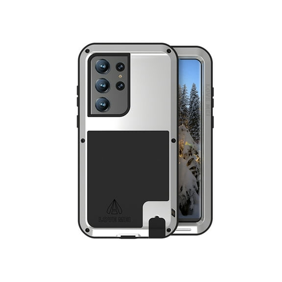 Allytech Military Grade Shockproof Case Cover for Samsung Galaxy S24 Ultra, Heavy Duty Protective Dustproof Three Layers Armor Phone Case for Galaxy S24 Ultra, Silver