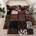 thumbnail image 2 of Homewish Leopard Print 4-Piece Full Size Sheets for Teesn Female Men,Geometric Plaid Retro Bed Sheets,Retro Vintage Lightweight Sheet Sets,Ultra Soft Home Decor, 2 of 7