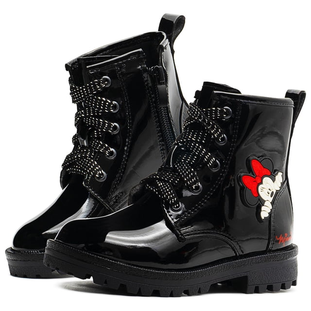 Botin Moda Disney Para Niña Charol Negro Minnie Mouse 15-21 negro 21