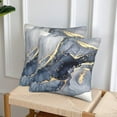 thumbnail image 6 of Modern Abstract Marble Blue and Gold Throw Pillow Covers 20x20 in Farmhouse Pillow Case Soft Outdoor Cushion Covers Set of 2 for Sofa Bed Bedroom Car Chair Living Room Home Decorative, 6 of 6