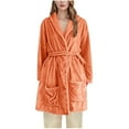 thumbnail image 2 of Wowcloth Women's Thickened Fleece-Lined Flannel Hooded Robe - Long Cozy Bathrobe for Home, Lounge & Winter Comfort, 2 of 6