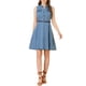thumbnail image 2 of INSPIRE CHIC Vestido de Camisa Sin Mangas de Mezclilla con Cuello en V y Cinturón L Azul, 2 of 7