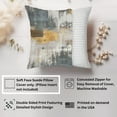 thumbnail image 2 of Ethan Taylor Abstract Throw Pillow Soft Cushion Cover 'Dreams Paint Brush Strokes Modern' Transitional Pattern Decorative Square Accent Pillow Case, 18x18 Inches, Gray, Gold, 2 of 5