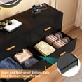thumbnail image 6 of ChVans 6 Drawer Dressers with 60000-color LED Lights & Power Outlet, 47'' Modern Chest of Drawers for Closet, Wide Drawer Organizer Cabinet for Bedroom, Living Room, Entryway, Hallway, 6 of 11