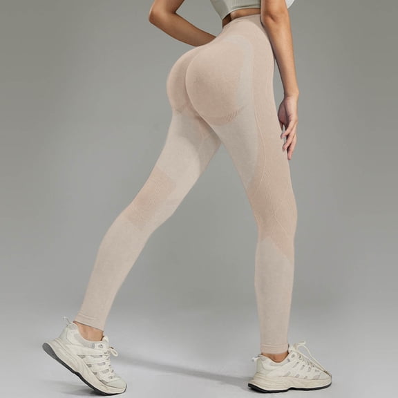 Yoga Pants for Women High Waist Lifting Seamless Long Length Leggings for Workout Yoga Leggings for Women Beige1 L