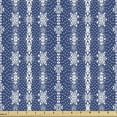 thumbnail image 1 of Flowers Sofa Upholstery Fabric by the Yard, Mediterranean Monochrome Flowers Motifs Along Little Dots in Vertical Design, Decorative Fabric for DIY and Home Accents, Indigo and White by Ambesonne, 1 of 5