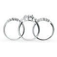 thumbnail image 4 of BERRICLE Sterling Silver 3-Stone Wedding Engagement Rings 2 Carat Round Cut Cubic Zirconia CZ Wishbone Ring Set for Women, Rhodium Plated Size 4.5, 4 of 18