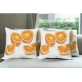 thumbnail image 6 of Ambesonne Nature Throw Pillow Cover 4 Pack, Citrus Orange Tangerine Art, 20", Marigold and White, 6 of 7