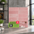 Pink Rectangle Shape Peel and Stick 3D Wall Tiles, 12.05 x 12.05 Inches ...