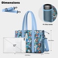 thumbnail image 5 of Teacher Tote Bag,Dog with Pioneer Flower Teacher Utility Tote Bag,Large Work Tote Bags for Women with Multiple Pockets,Top Zipper Closure,13.8x10.6x6.7 Inch, 5 of 5