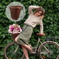 thumbnail image 3 of Hand-made Wicker Basket Multi-function Children Bicycle Children Bike Shopping Basket, 3 of 5