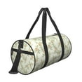 thumbnail image 3 of Xecao Rose print Round Travel Duffel Bag is a foldable gym bag with an inner pocket, perfect for travel sports, 3 of 8