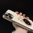 Compatible with iPhone Case,Glitter Diamond Mirror Makeup Bling Flower