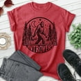 thumbnail image 2 of Introvert Bigfoot T-shirt, Unisex Women's Men's Tee, Funny Bigfoot Sasquatch Yeti Introvert Outdoors, Heather Red, Large, 2 of 6