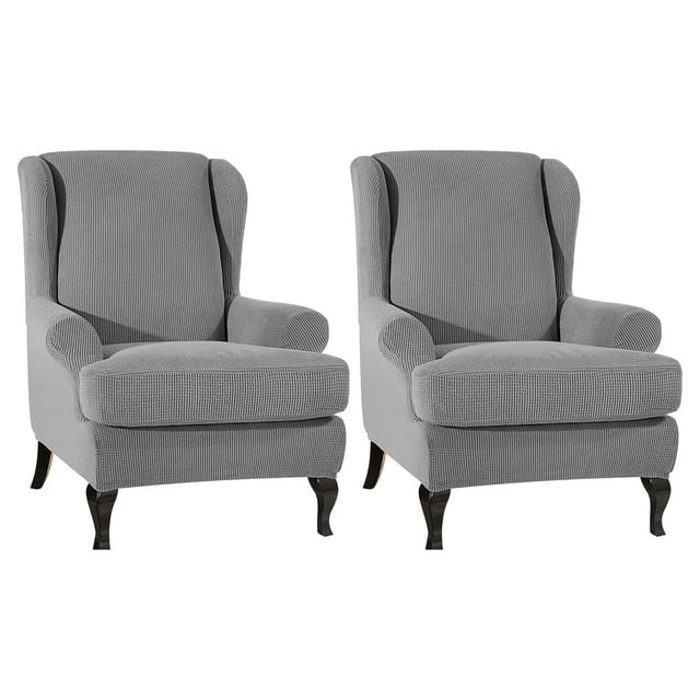 Decodeary 2pcs/set Soft Comfortable Cushion Cover Seating Experience Effective Protection light grey