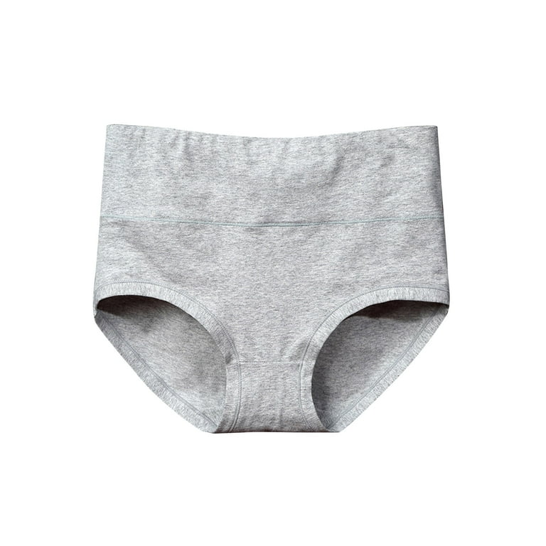 GeweYeeli Women Underwear High Waist Cotton Panties Girl Ladies Pregnant  Elastic Solid Color Briefs, Grey, 4XL 