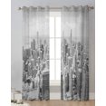 thumbnail image 5 of Chicago City Skyline Landscape Sheer Curtains for Living Room ration Window Curtains Kitchen Tulle Voile Curtains, 5 of 7