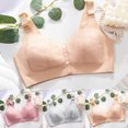 thumbnail image 2 of NIEWTR Bras for Older Women New Front Snap Bras for Seniors, Bra for Women Front Closure No Underwire Bra(Beige,XL), 2 of 8