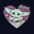 thumbnail image 2 of Girl's Star Wars: The Mandalorian Valentine's Day The Child Heart Portrait  Graphic Tee Navy Blue Large, 2 of 4
