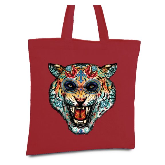 Awkward Styles Tiger Skull Tote Bag Skull Bags Day of Dead Party Accessories Skull Accessories Gothic Gifts for He Dia de Los Muertos Accessories