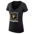 thumbnail image 2 of Women's G-III 4Her by Carl Banks Black Pittsburgh Penguins Super-Slim Fit Lightweight Collage Team Graphic T-Shirt, 2 of 3