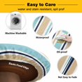 thumbnail image 3 of Elastic Fitted Round Tablecloth, Khaki Striped Waterproof Stretch Table Cover for 36"-44" Tables, Navy Blue Farmhouse Stripes Modern Abstract Art Washable Outdoor Tablecloths for Patio, Picnic, 3 of 9