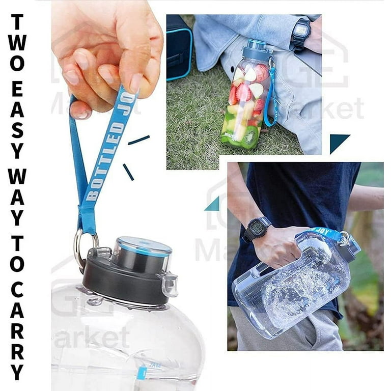 Sports Water Bottle (50OZ/85OZ/1GALLON) Plastic Large Outdoor Water Tank  Camping Portable Travel Drinking Plastic Water Bottle (1GALLON/4.1L, Clear)