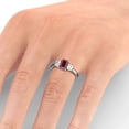 thumbnail image 4 of 1.50 Ct Emerald Cut Real Diamond Red Ruby Gemstone Shiny Three Stone Ring for Wedding 14K White Gold Size 6, 4 of 7