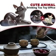 thumbnail image 2 of Color Changing Fox Tea Pet Figurine, Ceramic Gongfu Tea Companion, Decorative Ornament for Desk & Shelf, 2 of 9