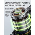 thumbnail image 5 of kalado Aspiradora Inalámbrica 26KPa, 6 En 1 Aspirador Vertical Antienredos 250W, Pantalla LED, 40 min Aspirador De Mano Silencioso,Batería Extraíble, Apto para Suelos Duros/Alfombras/Pelo De Mascotas, 5 of 5