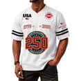 thumbnail image 4 of Evdexr 250th Anniversary Usa Shirts for Men Crew Neck Short Sleeve Independence Day Graphic Tees Usa Star Stripes American Flag Vintage July 4th Shirt White S, 4 of 5
