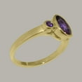 thumbnail image 3 of LBG British Made 18k Yellow Gold Natural Amethyst Womens Anniversary Ring - 33 size options - Size 9, 3 of 6